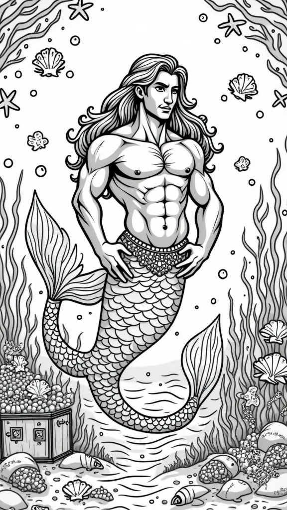 Página para colorear de Merman